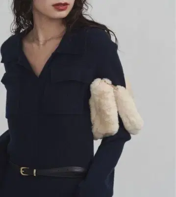 새상품 택 포함 LAGUNAMOON 플랩 포켓 리브 니트 원피스