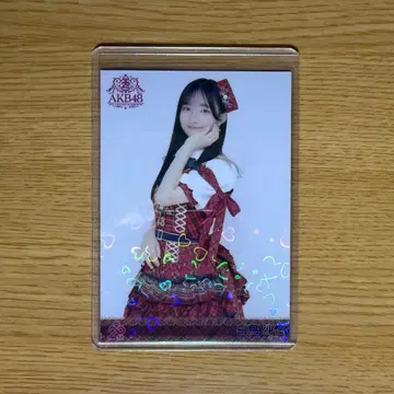 AKB48 백조 사령 홀로그램 브로마이드 빨간색 체크 의상