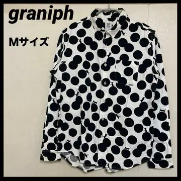그라니프 셔츠 고양이 도트 물방울 화이트 블랙