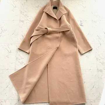 컨디션 최상 슈퍼 더블 페이스 벨티드 코트 리버 코트 베이지 38