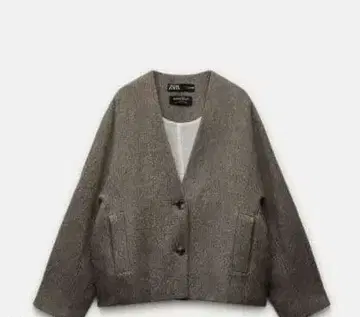 ZARA MANTECO 울 노카라 코트