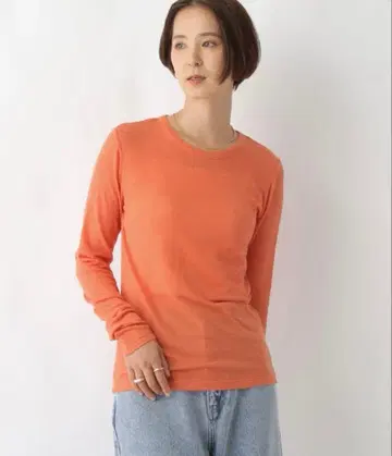 텐셀 혼방 긴팔 크루 롱티 텐셀 혼방 크루 LEPSIM 렙심 오렌지