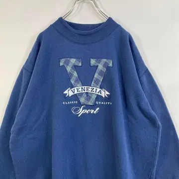 VENEZIA 자수 맨투맨 네이비 구제 의류 M 정도 23sw1