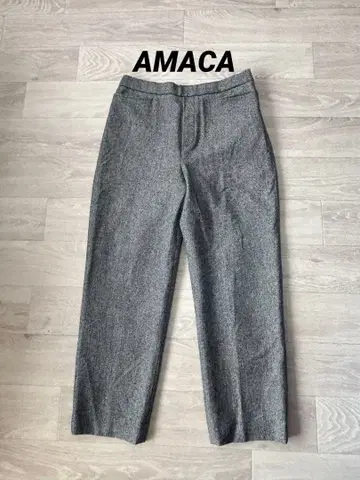 미사용 AMACA 아마카 클래시컬 헤링본 테이퍼드 팬츠 40