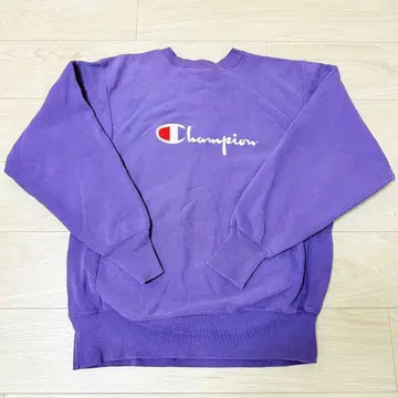 새상품급 90년대 전반기 자수 택 Champion 리버스 위브 퍼플