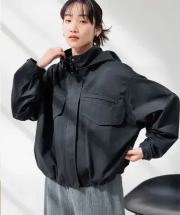 LOWRYSFARM 후드 블루종 블랙