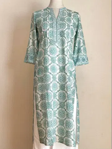 인도 코튼 블록 프린트 쿠르타 1125B L 사이즈