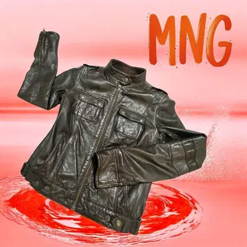 MNG 다크 브라운 가죽 자켓 여성용