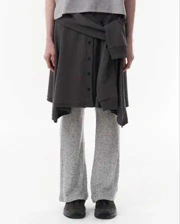 Pahisum 스커트 차콜 레이어드 미디 스커트 한국