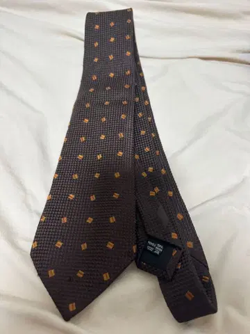 Salvatore Ferragamo 브라운 넥타이 기하학 패턴