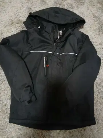 고품질 블랙 후드 부착 자켓 L 워크맨 작업옷 방한복