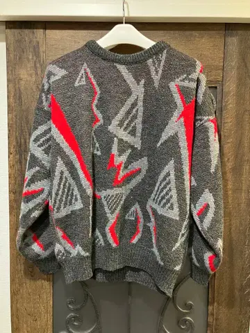 기하학 패턴 스웨터 L 사이즈 레트로 패턴 잉글랜드제