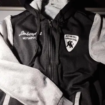 남성용 Lamborghini 후드티 블랙/그레이