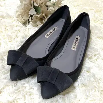 새상품급 DIANA 리본 플랫 펌프스 그레이 22cm 작은 사이즈