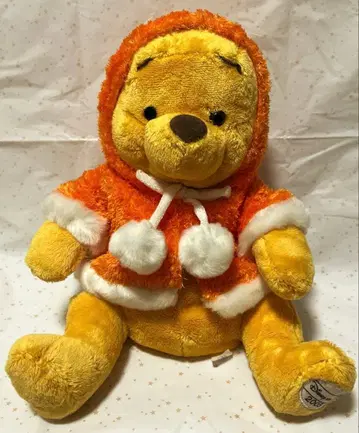 [ 미사용 새상품 ] 오렌지 크리스마스 푸우 산타 봉긋봉긋 봉제 인형