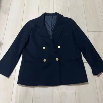 미라 오웬 테일러드 자켓 네이비 금장 버튼