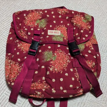 PINK HOUSE 꽃무늬 백팩 빨간색