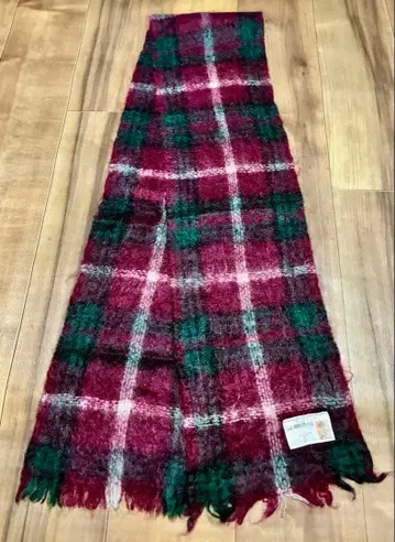 빈티지 스코틀랜드제 체크 모헤어 머플러