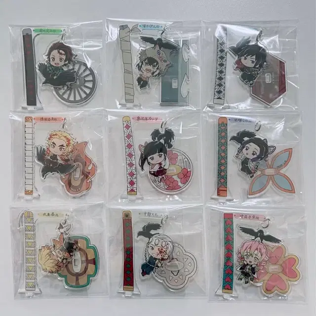 귀멸의칼날 유라유라 아크릴 스탠드 9종 세트