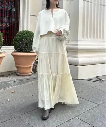 미스틱 분또 맨투맨 티어드 원피스 SET