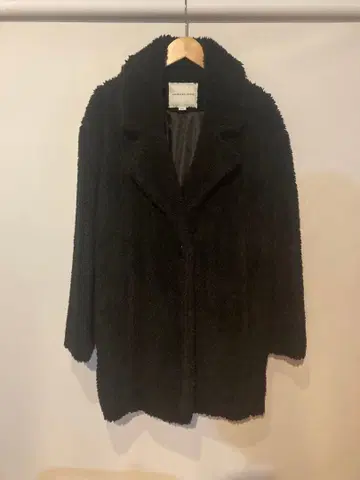 아메리칸 이글 보아 블랙 롱 코트