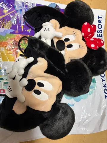 미키 미니 귀도리 모자