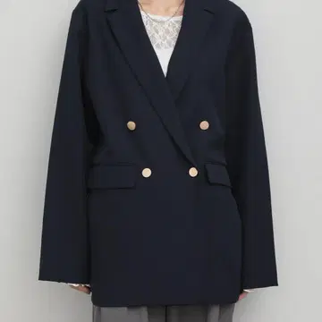 네이비 더블 브레스트 테일러드 자켓
