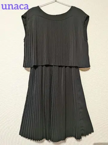 unaca 플리츠 원피스 블랙 결혼식 2차