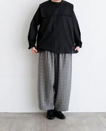 휴일과 시 뉴 모자 꽁지 팬츠 글렌체크