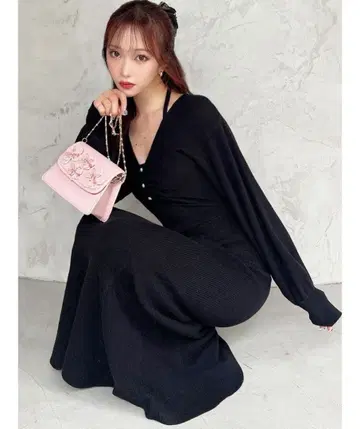 RESEXXY 레이어드 머메이드 니트 원피스