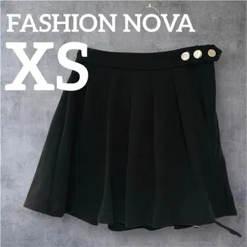 새상품급 패션 노바 [ XS ] 블랙 플레어 스커트 버튼 포함