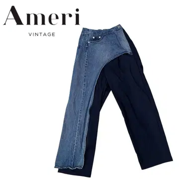 Ameri Vintage 데님 슬랙스 팬츠 레이어드 테이퍼드 팬츠