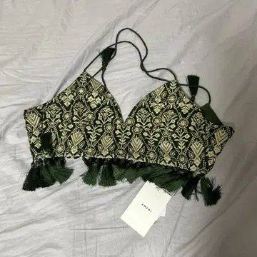 Ameri INDIA EMBROIDERY BUSTIER [카키]