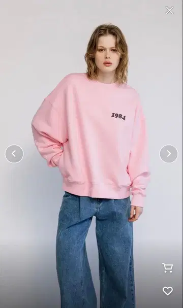 WCJ 1984 맨투맨 핑크