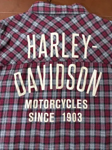 00s 할리데이비슨 플란넬 셔츠 L 백 프린트 있음 빈티지 긴팔