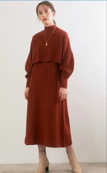 ANAYI 메리노울 앙상블 니트 원피스