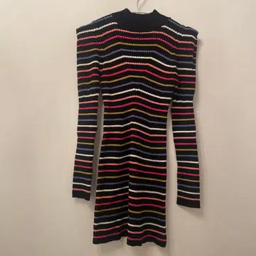 [ 새상품급 ] SNIDEL 스트라이프 패턴 긴팔 니트 원피스