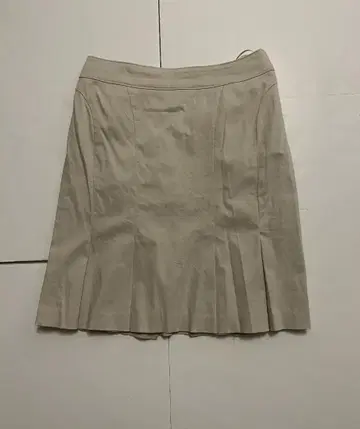 Private Label 베이지 플리츠 스커트 무릎 기장 사이드 지퍼