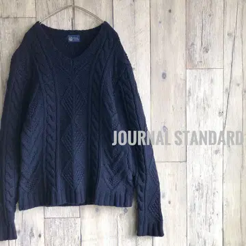 JOURNAL STANDARD 니트 스웨터 피셔맨 아란 편직