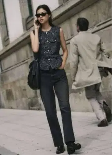 ZARA 벨트 텍스처 베스트