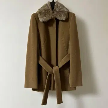 울 코트 브라운 퍼 포함