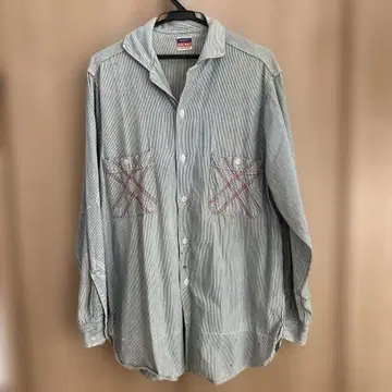 50년대 PENNEY'S BIG MAC 스트라이프 셔츠 밴드 포함