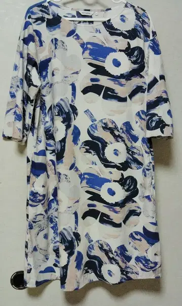 UNIKKO 마블 패턴 7부 소매 원피스 36 사이즈