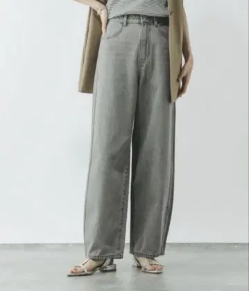 글로벌 워크 good 데님 배기 팬츠 그레이 L