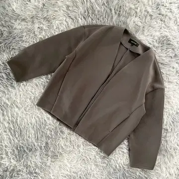 [ UNTITLED ] 던보루 니트 자켓 노카라 긴팔 월드 모카