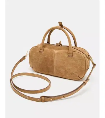 ZARA 미니 레더 볼링백 베이지