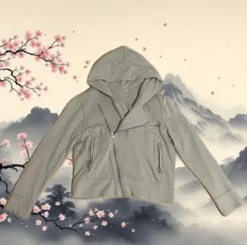 후드 부착 라이더 자켓 후드티