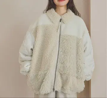 [ nikoand - ] 패치워크 보아 블루종 [ 새상품급 ]