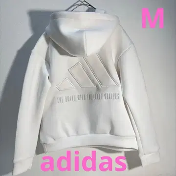 미사용 adidas 종이상자 니트 화이트 후드 부착