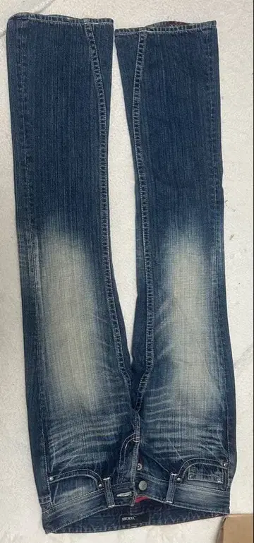 YASOSH 다크 블루 스트레이트 레그 데님